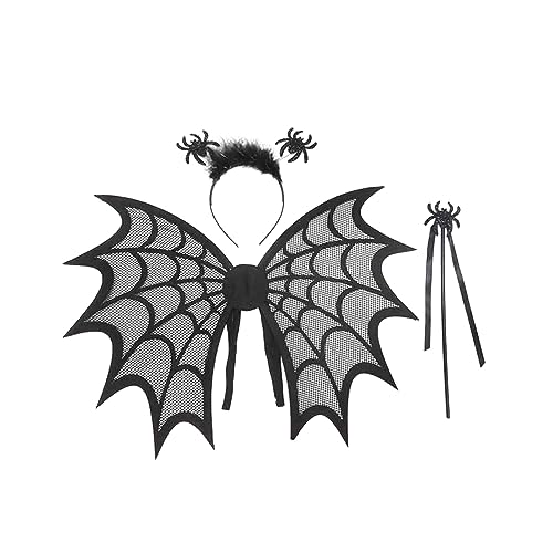 Zkydhbd Mädchen Dress Up Cosplays Kostümzubehör Für Kinderflügelaufführungen Wand Stirnband Halloween Spiders Kostüm Set Halloween Kostüme Mit Flügel Halloween Kostümfing Party Performances Kostüm Up von Zkydhbd