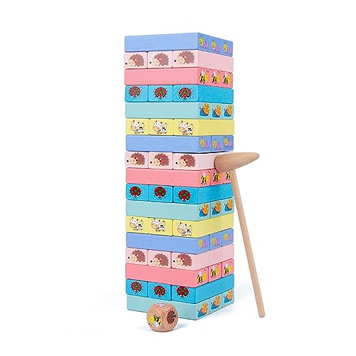 Zkydhbd Massivholzsteuerer Turm Für Familien Taumeln Block Balance Stapelspielzeug Für Kinder Hand Auge Koordination Geburtstagsgeschenk Familienaktivität Spiel Party Spiel von Zkydhbd