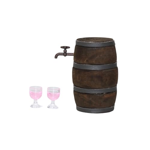 Zkydhbd Miniaturweinfässer Mit Weingläser Dekoration Für 1/12 Puppenhausbegeisterte Und Bastelprojekt Display Möbel Puppenhaus Miniatur Dekorative Accessoires von Zkydhbd