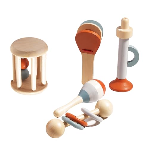 Zkydhbd Musikset Holzspielzeug Für Kleinkindinteraktion Percussion Musikinstrument Sensorische Bildung Rasseln Spielzeug Für Vorschulkinder Vorschullernspielzeug von Zkydhbd