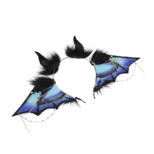 Zkydhbd Party Hairhoop Plüsch Fledermausflügel Tierhaarband Thema Stirnband Kostüm Haarhoop Frauen Festival Animation Kopfstück Halloween Themenzubehör Accessoire von Zkydhbd