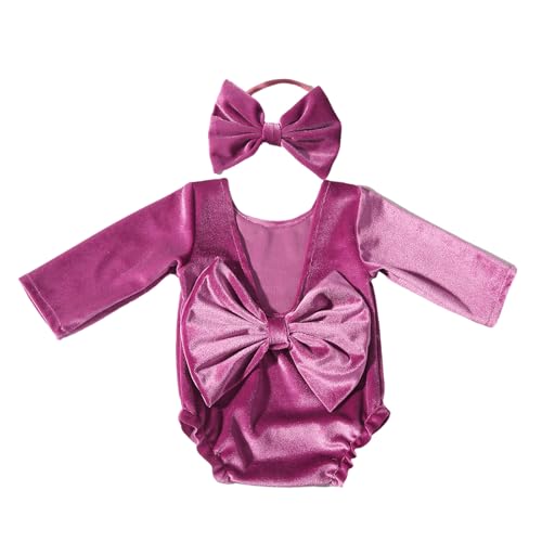 Zkydhbd Pleuche Baby Fotografie Kostüm Bbay Strampler Mit Stirnband Elegant Neugeborene Outfit Bequeme Kleidung Für Neugeborene Mädchen Babyfotografie Accessoires von Zkydhbd