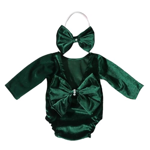 Zkydhbd Pleuche Baby Fotografie Kostüm Bbay Strampler Mit Stirnband Elegant Neugeborene Outfit Bequeme Kleidung Für Neugeborene Mädchen Babyfotografie Accessoires von Zkydhbd