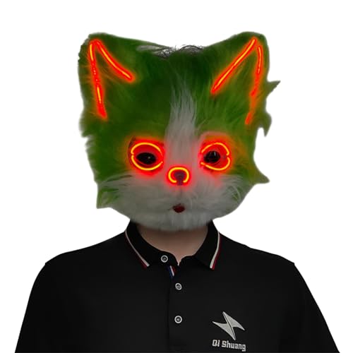 Zkydhbd Süße Katzengesichtsmaske LED LEGLING Full Face Maske Tierkatze Maske Für Party Halloween Masquerade Cosplay Kostüm Unisex Zkydhbd Süße Katzengesichtsmaske LED LEGLING Full Face Maske Tierkatze Maske Für Party Halloween Masquerade Cosplay Kostüm Unisex von Zkydhbd