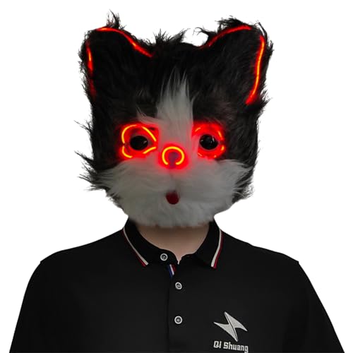 Zkydhbd Süße Katzengesichtsmaske LED LEGLING Full Face Maske Tierkatze Maske Für Party Halloween Masquerade Cosplay Kostüm Unisex Zkydhbd Süße Katzengesichtsmaske LED LEGLING Full Face Maske Tierkatze Maske Für Party Halloween Masquerade Cosplay Kostüm Unisex von Zkydhbd