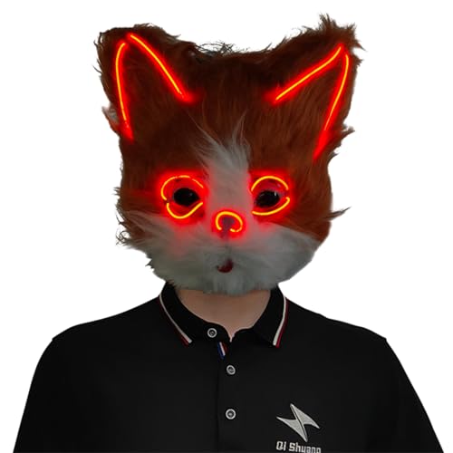 Zkydhbd Süße Katzengesichtsmaske LED LEGLING Full Face Maske Tierkatze Maske Für Party Halloween Masquerade Cosplay Kostüm Unisex Zkydhbd Süße Katzengesichtsmaske LED LEGLING Full Face Maske Tierkatze Maske Für Party Halloween Masquerade Cosplay Kostüm Unisex von Zkydhbd