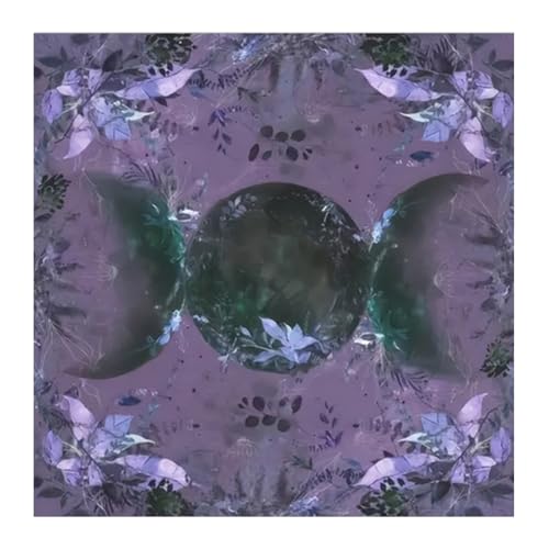 Zkydhbd Tarots Tischdecke Altäre Stoff Mond Muster Astrologie Gotteskarten Karten Wandteppich Wanddekoration Mond Blumenmuster Tarots Karten Spirituelle Decktuch von Zkydhbd