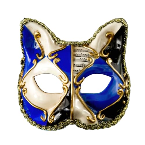 Zkydhbd Venezianer Stile Katzen Gesichtsmaske Vintage Masqueraden Halbe Gesichtsbedeckung Für Halloween Party Cosplay Kostümzubehör Halloween Katzen Maske von Zkydhbd