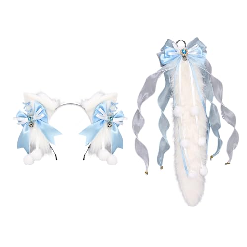 Zkydhbd Wolf Kostümzubehör Bowknot Furry Stirnband Plüsch Tail Anime Cosplay Outfit Für Frauen Maskerade Halloween Rollenspiel Zkydhbd Wolf Kostümzubehör Bowknot Furry Stirnband Plüsch Tail Anime Cosplay Outfit Für Frauen Maskerade Halloween Rollenspiel von Zkydhbd