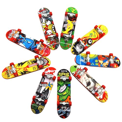 ZmdecQna Finger Skateboard Set, 9 Stück Zufällige Auswahl Mini Finger Skateboard Professionelle Legierung Finger Skateboards Kreatives Geschenk für Kinder von ZmdecQna