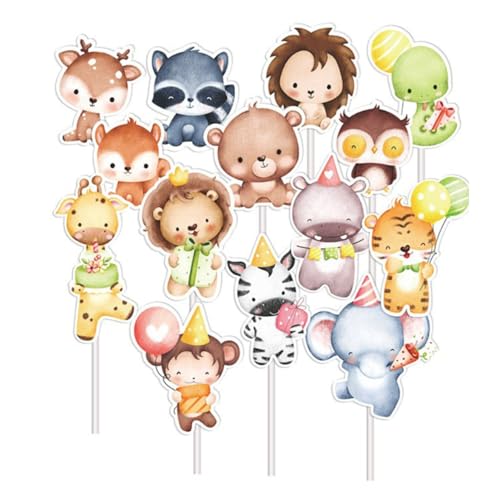 14 niedliche Tier-Kuchenaufsätze, wilde Kuchendekoration, Dschungel, 1. Cupcake-Topper, Elefant, Löwe, Tiger, Affe, Obst, Essenspieße, Tiermotiv, Kindergeburtstagsdekoration, Zubehör 14 niedliche Tier-Kuchenaufsätze, wilde Kuchendekoration, Dschungel, 1. Cupcake-Topper, Elefant, Löwe, Tiger, Affe, Obst, Essenspieße, Tiermotiv, Kindergeburtstagsdekoration, Zubehör von Zmupl