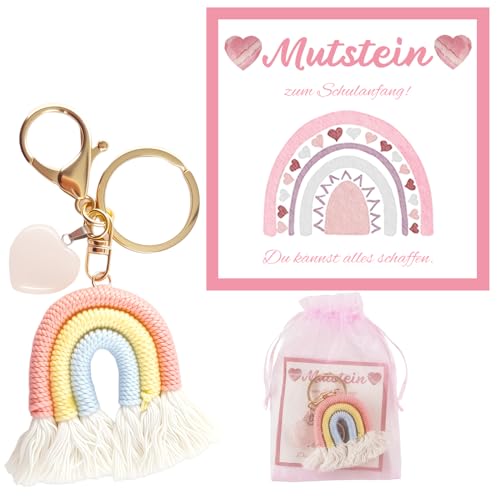 Znnhnn Mutstein für Kinder Einschulung, Glücksstein Einschulung Schlüsselanhänger mit Grußkarte und Organza Beutel, Schultüte Füllung Mädchen, Wunschstein für Kinder, Glücksbringer KInder Znnhnn Mutstein für Kinder Einschulung, Glücksstein Einschulung Schlüsselanhänger mit Grußkarte und Organza Beutel, Schultüte Füllung Mädchen, Wunschstein für Kinder, Glücksbringer KInder von Znnhnn