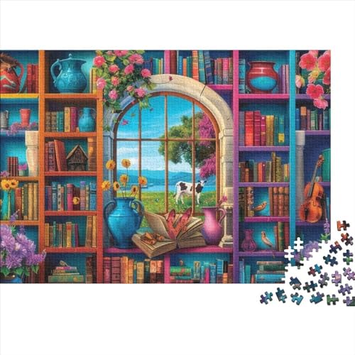 Bookshelf 1000 Puzzleteile Für Die Ganze Familie Lernspiel Picturesque 1000 Teile Puzzle Geschicklichkeitsspiel Geeignet Für Erwachsene 1000pcs (75x50cm) von Znnnnnny