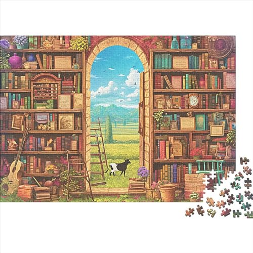 Bookshelf 1000 Puzzleteile Für Die Ganze Familie Lernspiel Picturesque 1000 Teile Puzzle Geschicklichkeitsspiel Geeignet Für Erwachsene 1000pcs (75x50cm) von Znnnnnny