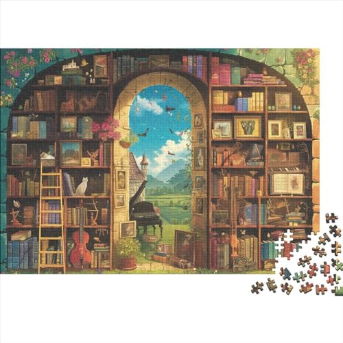 Bookshelf 300 Puzzleteile Für Die Ganze Familie Lernspiel Picturesque 300 Teile Puzzle Geschicklichkeitsspiel Geeignet Für Erwachsene 300pcs (40x28cm) von Znnnnnny