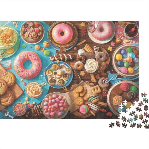 Donuts Dessert 1000 Puzzleteile Für Die Ganze Familie Abwechslungsreiche Delicious Food 1000 Teile Puzzle Geschicklichkeitsspiel Geeignet Für Erwachsene 1000pcs (75x50cm) von Znnnnnny