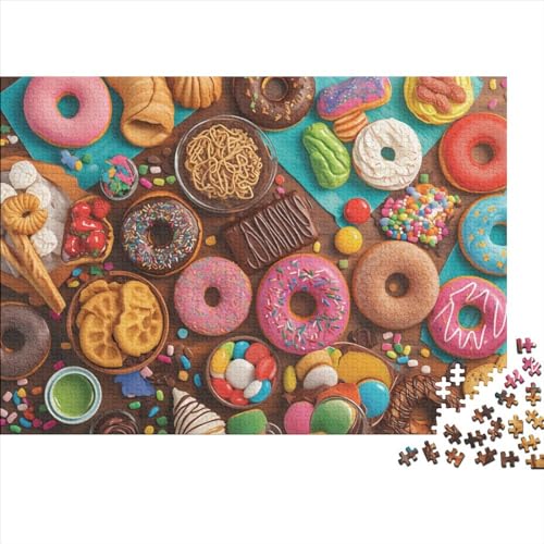 Donuts Dessert 1000 Puzzleteile Für Die Ganze Familie Farbenfrohes Legespiel Lernspiel Delicious Food 1000 Teile Puzzle Holz Puzzles Lernspiel Geeignet Für Erwachsene 1000pcs (75x50cm) von Znnnnnny