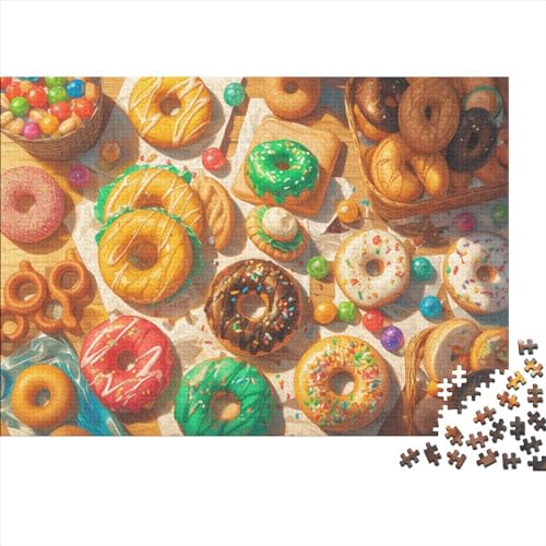 Donuts Dessert 300 Puzzleteile Für Die Ganze Familie Farbenfrohes Legespiel Abwechslungsreiche Delicious Food 300 Teile Puzzle Holz Puzzles Lernspiel Geeignet Für Erwachsene 300pcs (40x28cm) von Znnnnnny