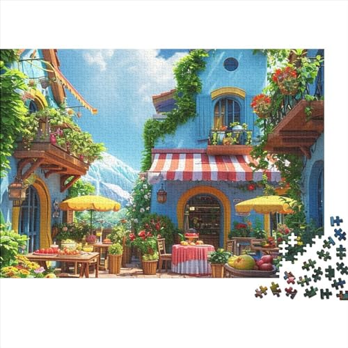 Holiday Homes 1000 Puzzleteile Für Die Ganze Familie Farbenfrohes Legespiel Lernspiel Romantic Cottage 1000 Teile Puzzle Holz Puzzles Lernspiel Geeignet Für Erwachsene 1000pcs (75x50cm) von Znnnnnny