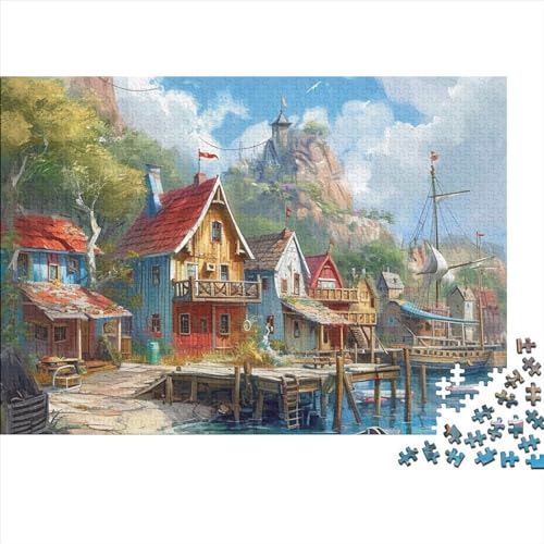 Holiday Homes 1000 Puzzleteile Für Die Ganze Familie Lernspiel Lakeside Town 1000 Teile Puzzle Holz Puzzles Lernspiel Geeignet Für Erwachsene 1000pcs (75x50cm) von Znnnnnny