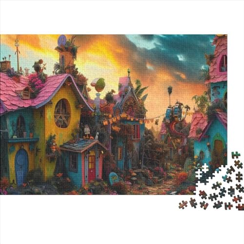 Romantic Town 1000 Puzzleteile Für Die Ganze Familie Farbenfrohes Legespiel Lernspiel City Walk 1000 Teile Puzzle Holz Puzzles Lernspiel Geeignet Für Erwachsene 1000pcs (75x50cm) von Znnnnnny