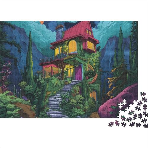 Romantic Town 1000 Puzzleteile Für Die Ganze Familie Lernspiel Magic House 1000 Teile Puzzle Geschicklichkeitsspiel Geeignet Für Erwachsene 1000pcs (75x50cm) von Znnnnnny