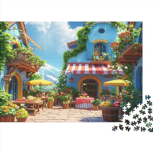 Romantic Town 300 Puzzleteile Für Die Ganze Familie Farbenfrohes Legespiel Lernspiel City Walk 300 Teile Puzzle Holz Puzzles Lernspiel Geeignet Für Erwachsene 300pcs (40x28cm) von Znnnnnny