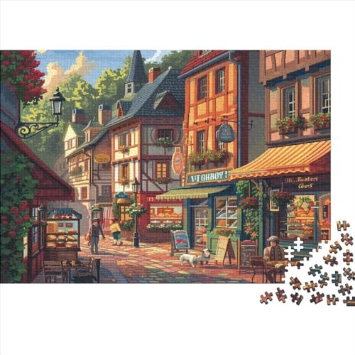 Romantic Town 500 Puzzleteile Für Die Ganze Familie Abwechslungsreiche City Walk 500 Teile Puzzle Geschicklichkeitsspiel Geeignet Für Erwachsene 500pcs (52x38cm) von Znnnnnny