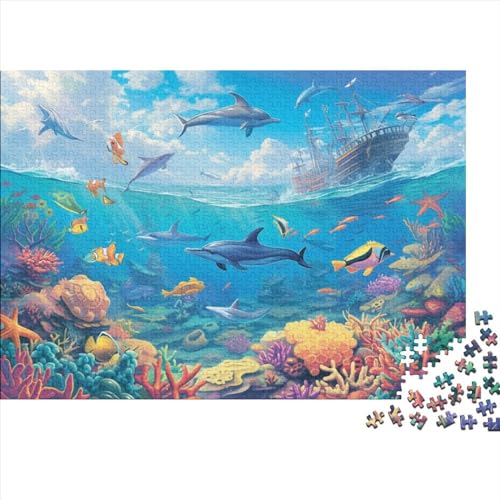 Underwater World 1000 Puzzleteile Für Die Ganze Familie Abwechslungsreiche Blue Whale 1000 Teile Puzzle Geschicklichkeitsspiel Geeignet Für Erwachsene 1000pcs (75x50cm) von Znnnnnny