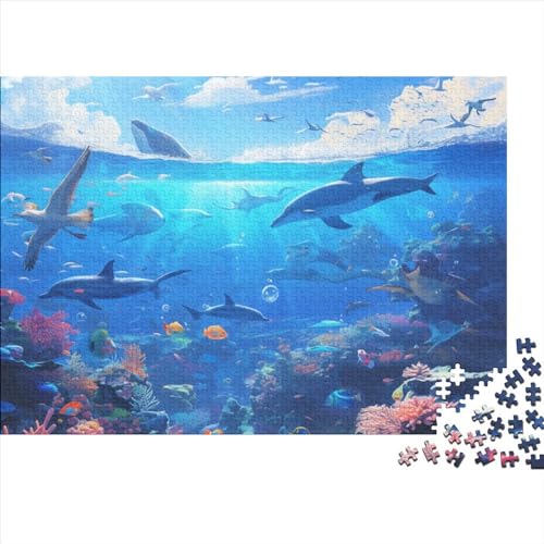 Underwater World 1000 Puzzleteile Für Die Ganze Familie Farbenfrohes Legespiel Lernspiel Blue Whale 1000 Teile Puzzle Holz Puzzles Lernspiel Geeignet Für Erwachsene 1000pcs (75x50cm) von Znnnnnny