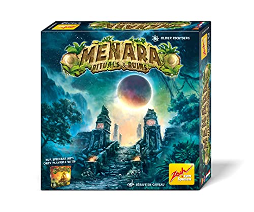 Zoch 601105153 Menara, Rituals und Ruins, Menara Erweiterung zum Grundspiel, kooperatives Spiel für 1 bis 4 weitsichtige Baumeister von Zoch zum Spielen