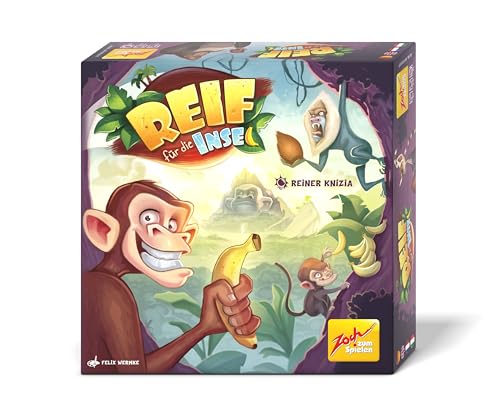 Zoch 601105177 - Reif für die Insel (Kartenspiel) - lustiges Familienspiel mit Affen und Bananen für Kinder ab 8 Jahre, 3-6 Spieler, ca. 45 Min. Spieldauer von Zoch