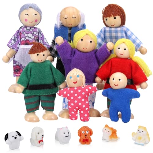 Zocipro 14 Stück Puppenhaus Figuren, Puppenhaus Figuren Familie, Püppchen für Puppenhaus, Puppenhaus Holz Zubehör, Figuren Puppen Spielset Biegepuppen(8 Stück Puppenstubenfiguren+6 Stück Tier Puppe) Zocipro 14 Stück Puppenhaus Figuren, Puppenhaus Figuren Familie, Püppchen für Puppenhaus, Puppenhaus Holz Zubehör, Figuren Puppen Spielset Biegepuppen(8 Stück Puppenstubenfiguren+6 Stück Tier Puppe) von Zocipro