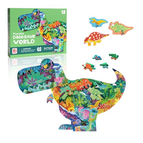 Zodors Puzzle Dinosaurier Kinder, 295 Teile Tier Besondere Puzzle Puzzle Spielzeug, Pädagogisches Spielzeug Geschenk für Kleinkinder Jungen Mädchen ab 3 4 5 6 7 8 9 Jahren von Zodors