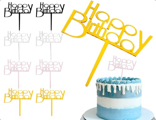 ZoeTekway Happy Birthday Tortendeko, Cake Topper Geburtstag, Acryl Tortendeko Geburtstag, Cupcake Topper (8, 4 Farben Satz 4) ZoeTekway Happy Birthday Tortendeko, Cake Topper Geburtstag, Acryl Tortendeko Geburtstag, Cupcake Topper (8, 4 Farben Satz 4) von ZoeTekway