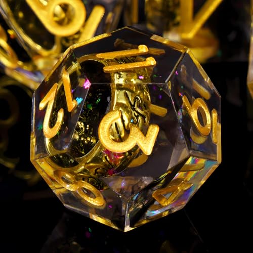 DND Würfel Set, 7 Stück Herr der Ringe D&D Würfelset Polyedrische Scharfer Kante Dungeons and Dragons Spielwürfel für RPG MTG Pathfinder D4 D6 D8 D10 D% D12 D20 von ZoeWei