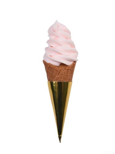 Zoegneer 22 cm künstliche Eiscreme, realistisches Eistütenmodell, Lebensmitteldekorationen, Sommer-Fotografie-Requisiten für Zuhause, Geschäft (für Rosa) von Zoegneer