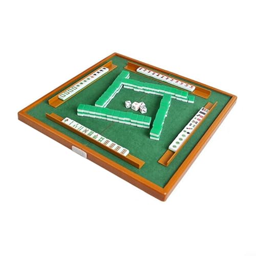 Zoegneer Mini geschnitztes chinesisches Mahjong-Reise-Mahjong-Set mit faltbarem Mahjong-Tisch, chinesisches Majong-Set von Zoegneer
