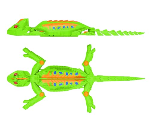 Ferngesteuert Wall Crawler Gecko, der an Wänden Decken Entlang Krabbelt, Wiederaufladbar Chamäleon, mit leuchtenden LED-Augen, Realistische Bewegunge, Spielzeug für Kinder ab 4+ Jahren (Chamäleon) von Zoelele