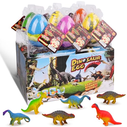Zoelele 6 Dinosaurier Überraschungseier Set, magisches wachsendes Dinosaurier-Ei,Dinosaurier schlüpfen im Wasser, Jurassische Sammlung, Geburtstags- und Ostern Geschenke für Kinder ab 3 Jahren von Zoelele