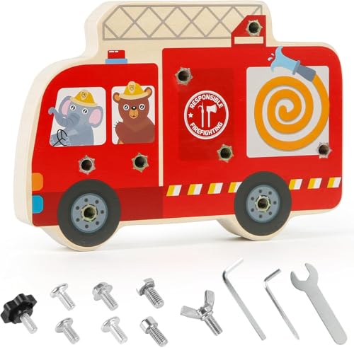 Zoelele Montessori Spielzeug ab 3 4 5 6 Jahre, Feuerwehr Geschenke, Busy Board Holz Schraubbrett Holzspielzeug, Kinderspielzeug Motorikspielzeug Lernspiele, Spielzeug ab 3 4 5 6 Jahre Junge Zoelele Montessori Spielzeug ab 3 4 5 6 Jahre, Feuerwehr Geschenke, Busy Board Holz Schraubbrett Holzspielzeug, Kinderspielzeug Motorikspielzeug Lernspiele, Spielzeug ab 3 4 5 6 Jahre Junge von Zoelele