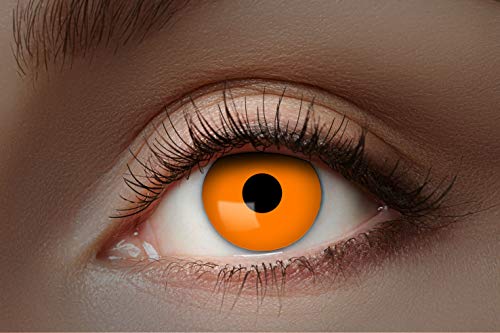 Eyecatcher 84027541-300 - Farbige UV-Kontaktlinsen, 1 Paar, für 12 Monate, Orange leuchtend, Karneval, Fasching, Halloween von Zoelibat