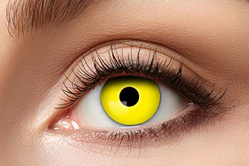 Eyecatcher 84063141-606 - Farbige Kontaktlinsen, 1 Paar, für 12 Monate, Gelb, Karneval, Fasching, Halloween von Zoelibat