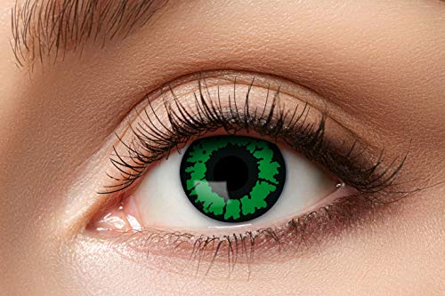 Eyecatcher 84063141-623 - Farbige Kontaktlinsen, 1 Paar, für 12 Monate, Grün, Karneval, Fasching, Halloween von Zoelibat