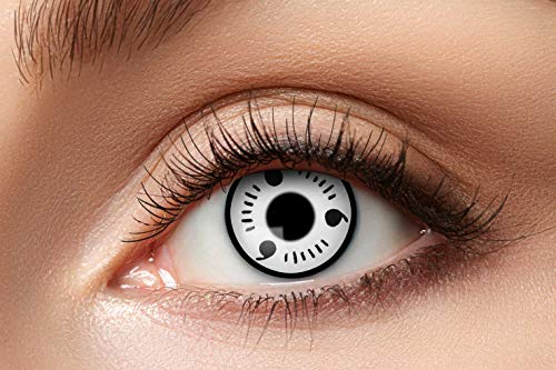 Eyecatcher 84065141-712 - Farbige Kontaktlinsen, 1 Paar, für 12 Monate, Weiß, Schwarz, Karneval, Fasching, Halloween von Zoelibat