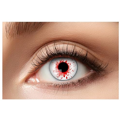 Eyecatcher 84080341-796 - Farbige Kontaktlinsen, 1 Paar, für 12 Monate, Weiß, Karneval, Fasching, Halloween von Zoelibat