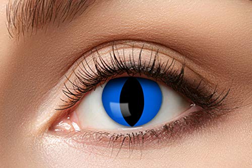 Eyecatcher 84063141-600 - Farbige Kontaktlinsen, 1 Paar, für 12 Monate, Blau, Karneval, Fasching, Halloween von Zoelibat