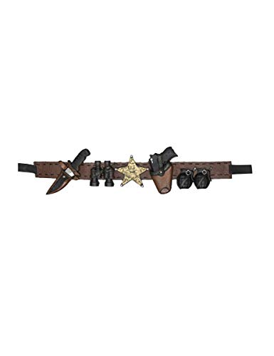 Generique - Sheriff-Gürtel mit Waffen Wilder Westen-Kostümaccessoire schwarz-braun-goldfarben 90 cm Generique - Sheriff-Gürtel mit Waffen Wilder Westen-Kostümaccessoire schwarz-braun-goldfarben 90 cm von Zoelibat