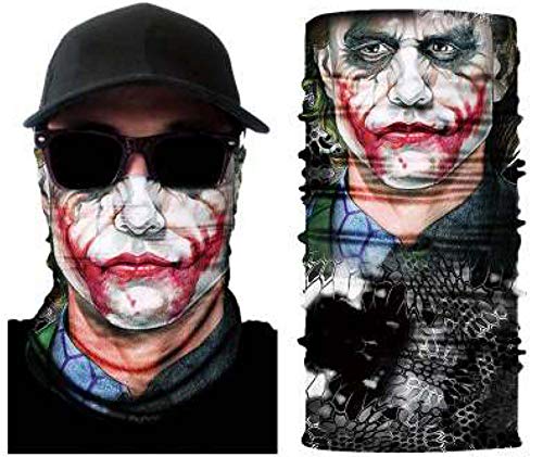 Zoelibat 97645541.016 - Schlauchschal Joker, Clown, Multifunktionstuch, Halstuch, Schal, Motiv, Mundschutz, Skimaske, Motorradmaske, Mottoparty, Karneval, Halloween von Zoelibat