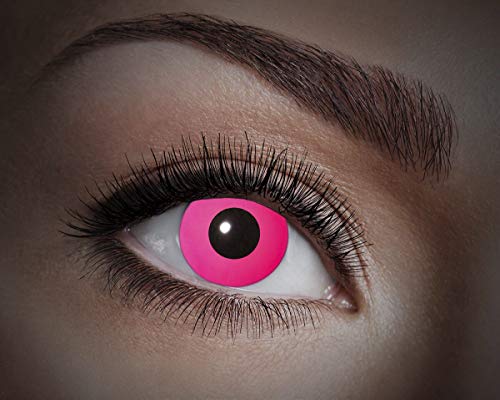 Zoelibat Eyecatcher 84027541-053 - Farbige UV-Kontaktlinsen, 1 Paar, für 12 Monate, Neon Pink, leuchtend, Karneval, Fasching, Halloween von Zoelibat